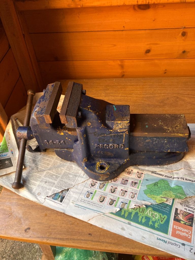 Record Bench Vice - Solid Work Tool, Fair Condition