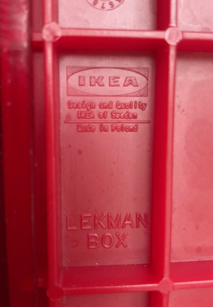 Discontinued IKEA LEKMAN Red Plastic Storage Boxes