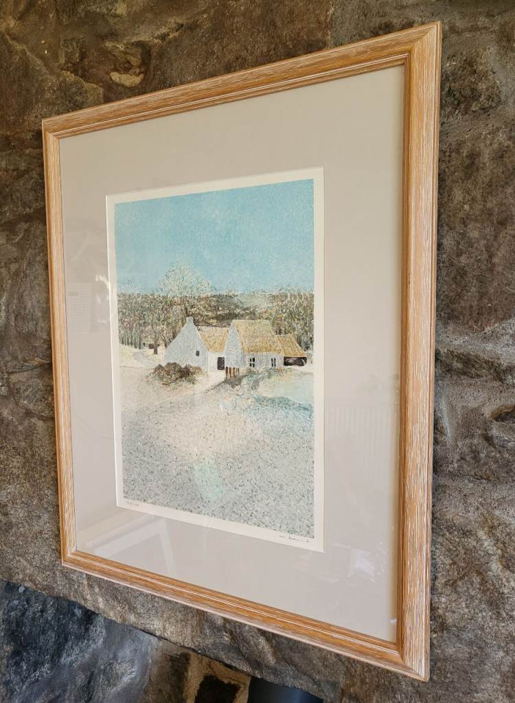 Framed limited-edition lithograph by the French artist André Bourrié (1936–2017). 