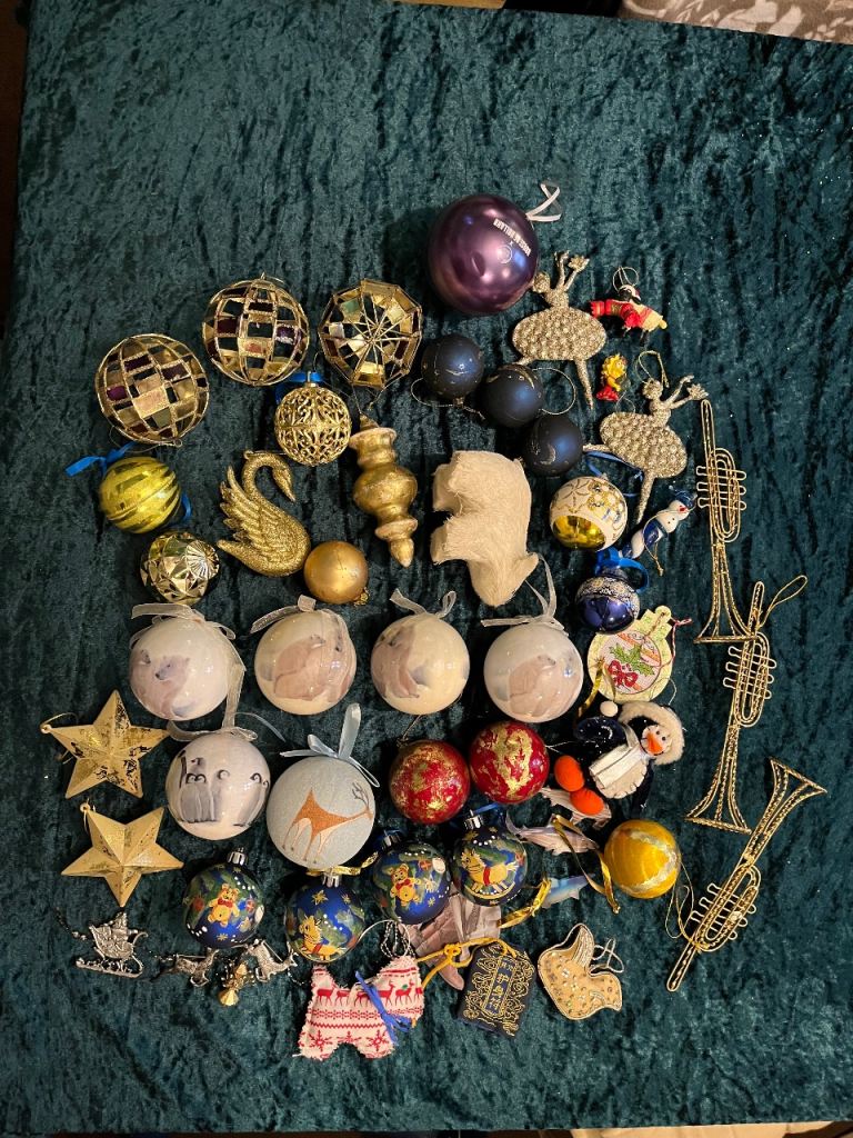 Large Amount of Christmas Baubles and Decorations