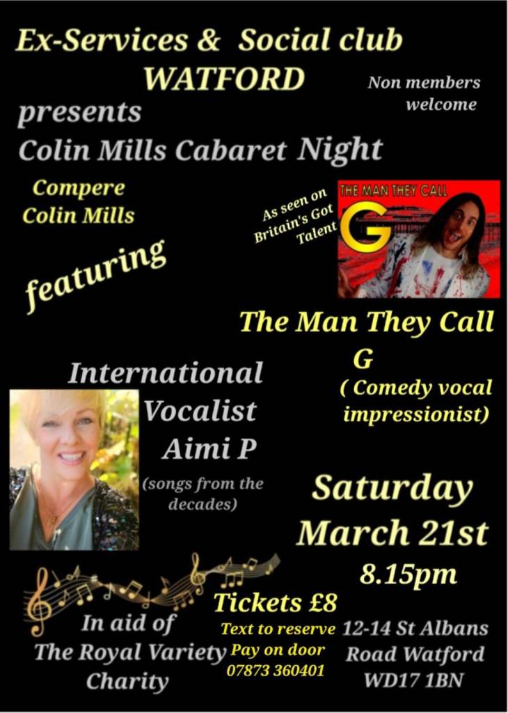 Music & Comedy 21st March Britain's Got Talent Act, In aid of The Royal Variety Charity 