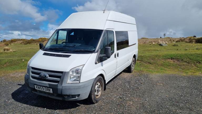 Self converted Ford Transit camper van for sale. LWB hi-top 09 plate