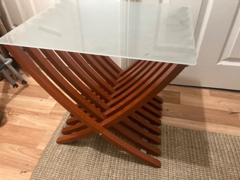 Reduced Glass top side table 
