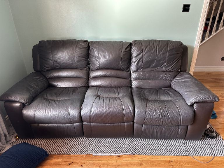 3, 2 and single reclining leather sofas