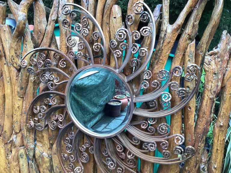 Large - Bronze Metal Wall Mirror - Gorgeous  100cm In Diameter 