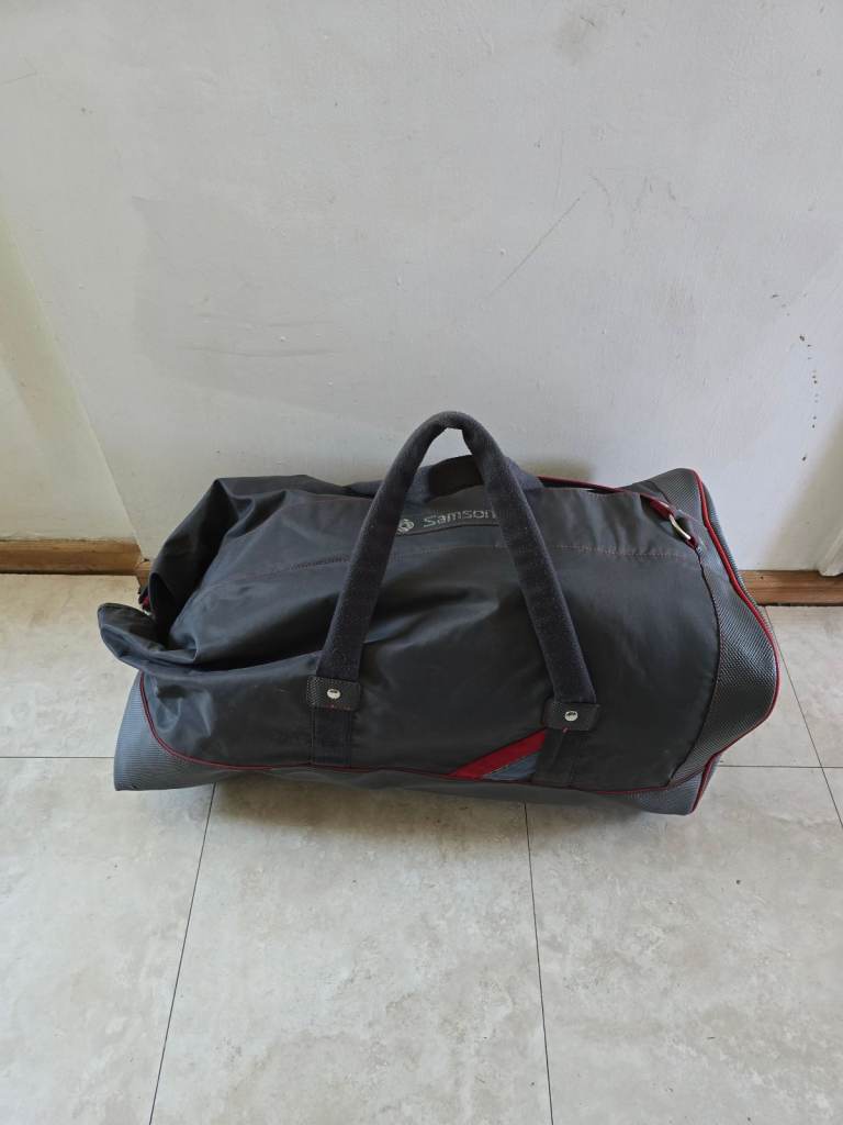 Vintage Samsonite Roll Top Duffle Bag Overnight Weekend Red/grey