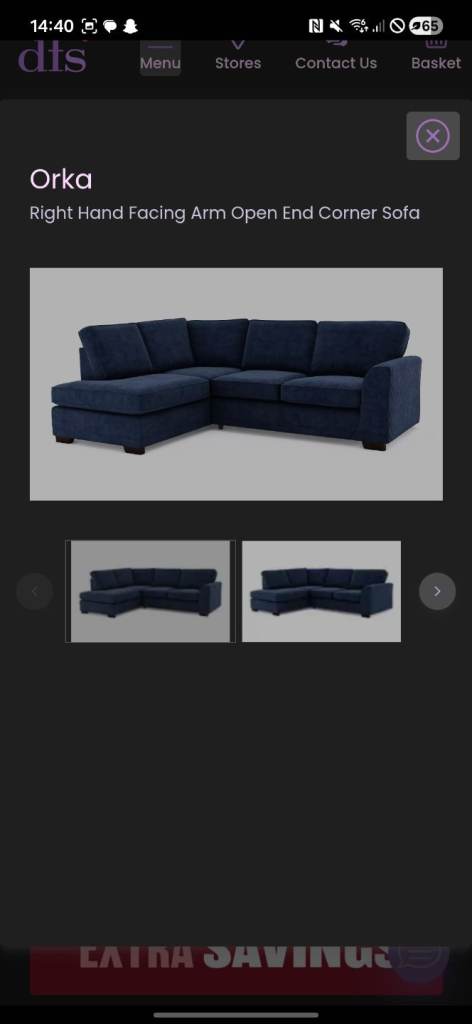 Orka Right Hand Facing Arm Open End Corner