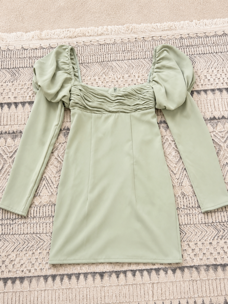 Miss Pap Lovely Light Green Puff Sleeve Mini Dress – Excellent Condition