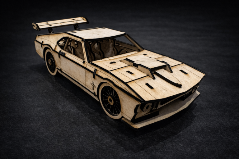 Wooden model muscle car