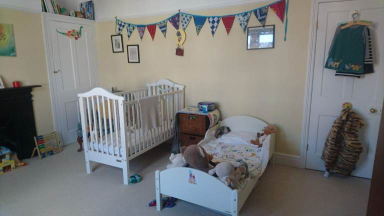 Free White Wooden Baby Cot – Well loved Condition, Dismantled