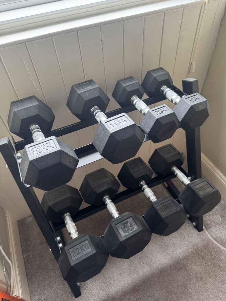 Mirafit Dumbbell Set with Rack – Various Weights, Good Condition