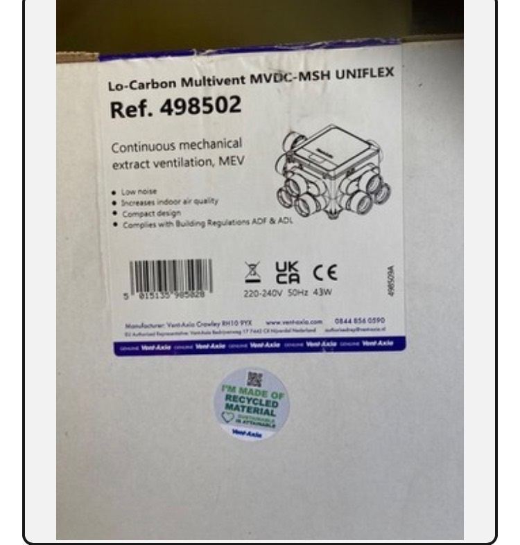 VENT AXIA MULTI VENT EXTRACT UNIT 