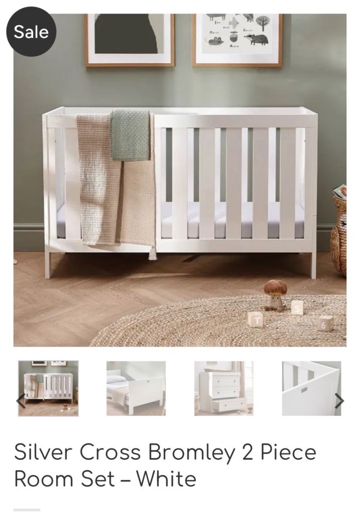 Baby cot/toddler Bed & Chest of drawers 