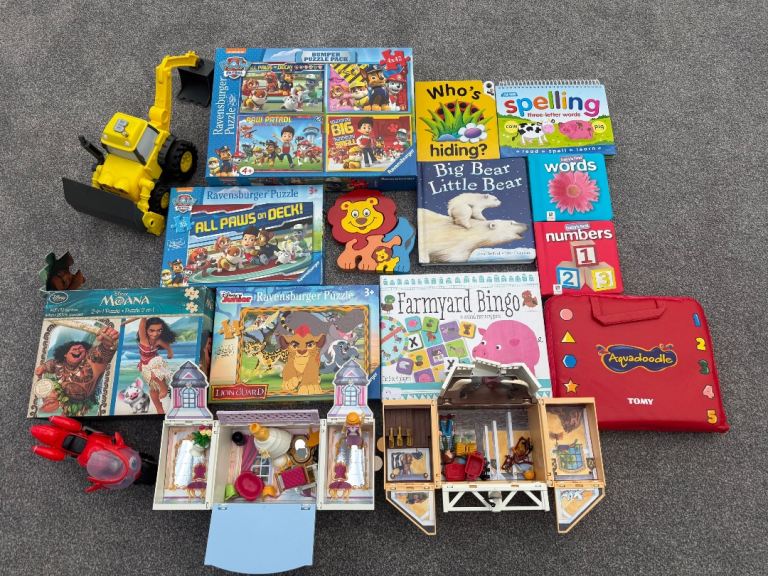Toys, jigsaws, books etc