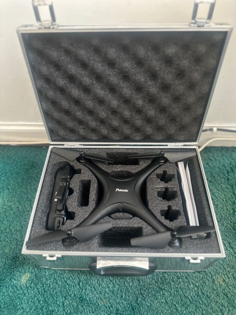 Potensic Drone with Controller and Case – Black, Excellent Condition