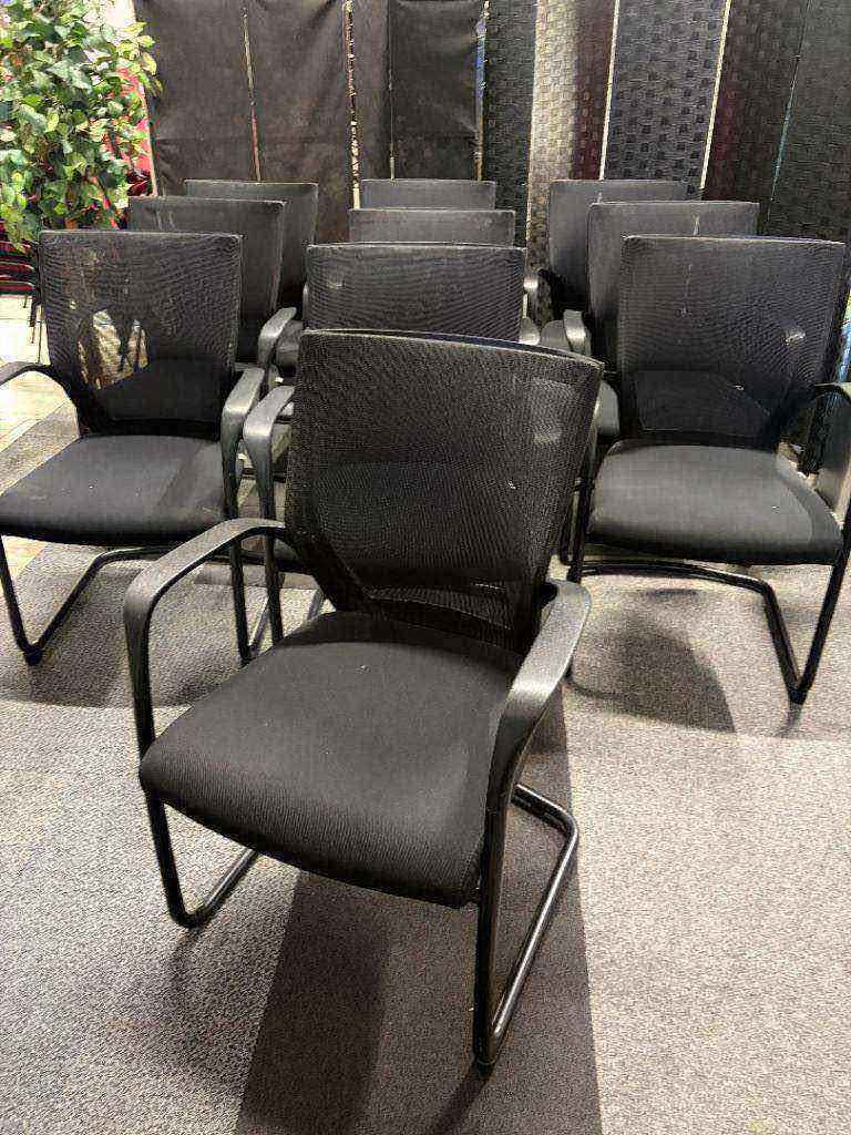 Black Office Chairs with Mesh Back - Several Available, Fair Condition