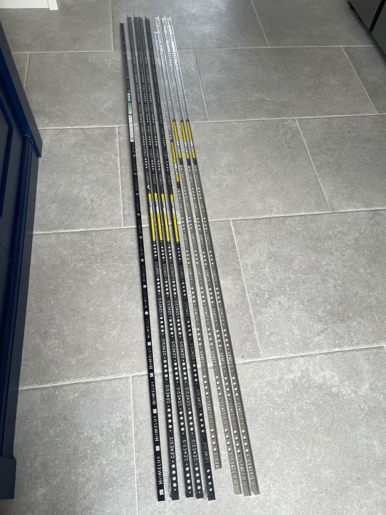 Matt Black and chrome tile trims 2.5mm x 12mm x8