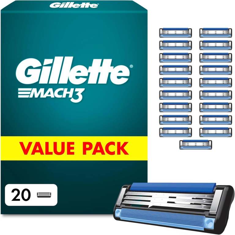 Gillette Mach3 Razor Blades Value Pack (20 Blades)