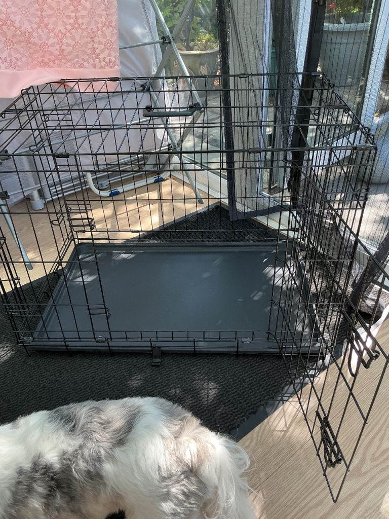 As new black Dog Crate with handle.