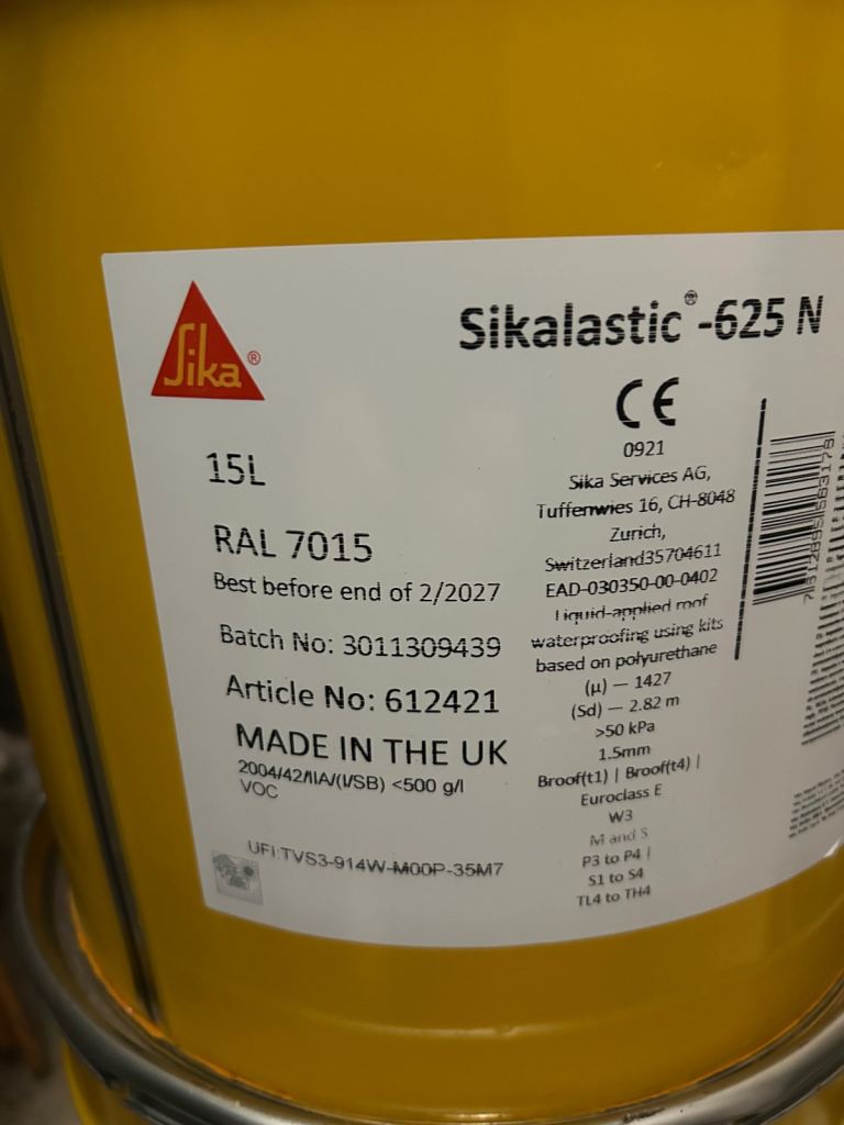 Sikalastic -625 N - Roofing & Driveway Waterproofing X3 15Litre tins available
