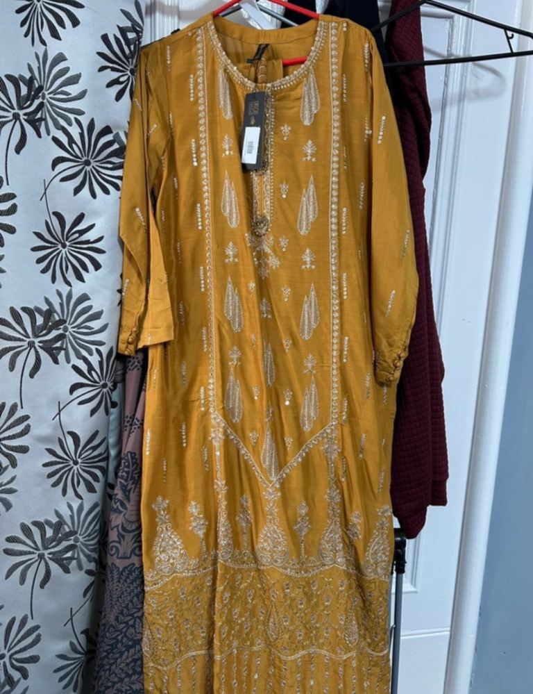 Rafia Gold Embroidered 3 piece suit