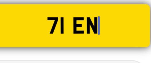 Private cherished number plate 71 EN, Dateless 4 digits