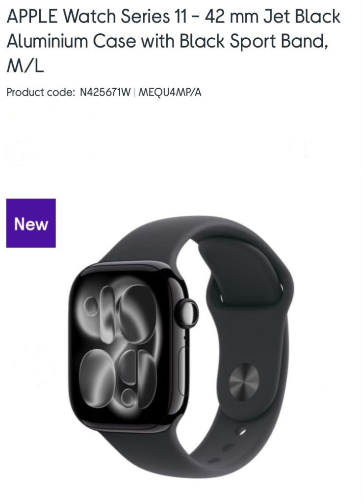 **SEALED** SERIES 11 42MM APPLE iWATCH SMART WATCH GPS BRAND NEW JET BLACK M/L SPORTS BAND 