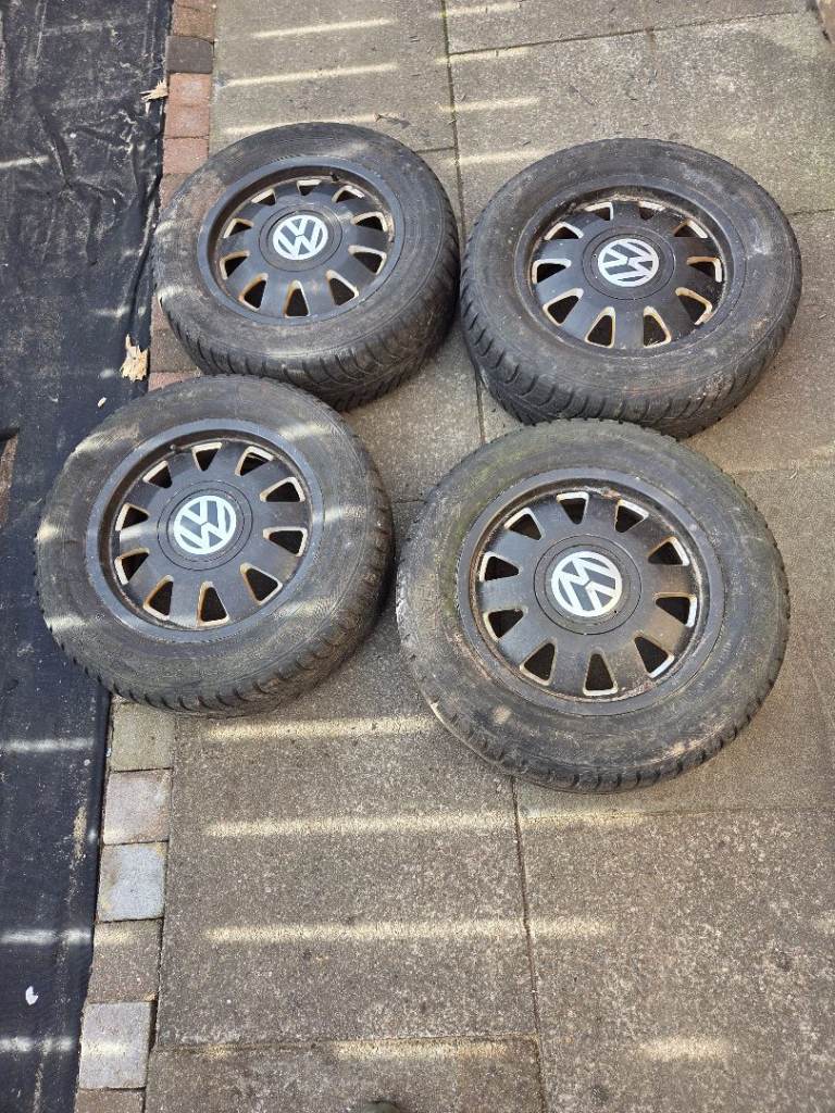 VW alloys with winter tyres. 