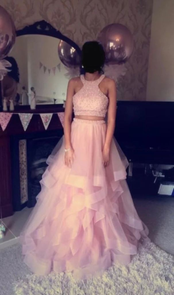 Stunning Pink Two-Piece Prom Dress - As good As New