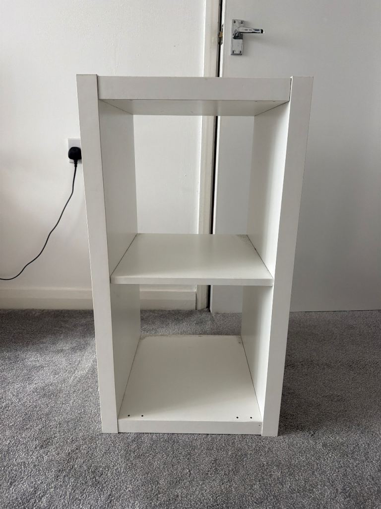 Ikea White Wooden Storage Unit with Two Shelves