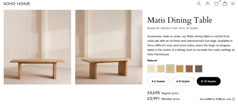 Soho home Matis Dining Table
