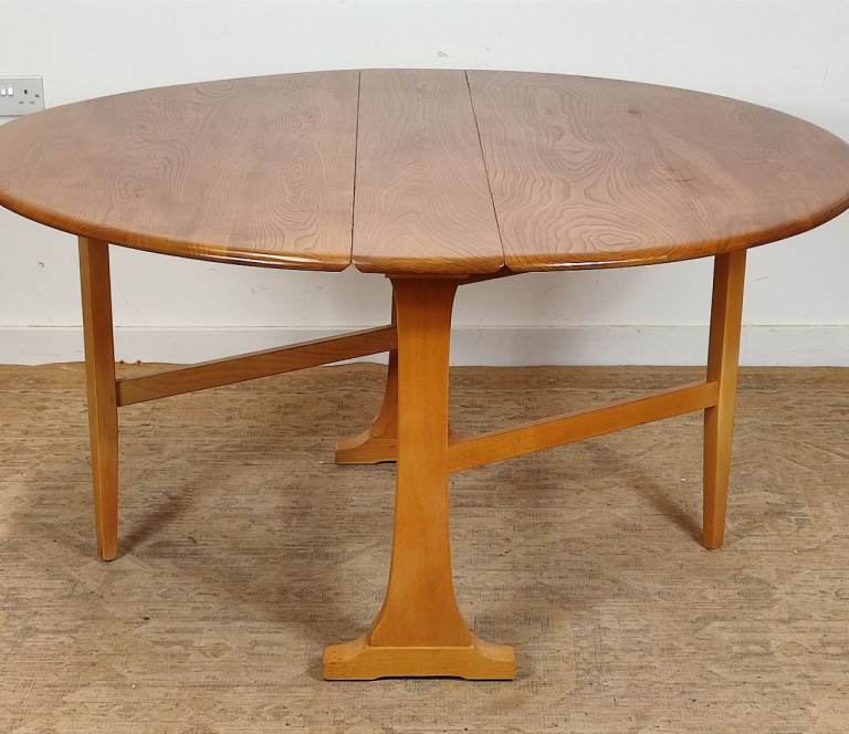 Vintage Ercol Dining Table Mid Century Drop leaf Gateleg Elm And Beech Del Avai