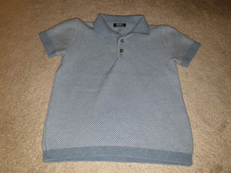 Next Light Blue Textured Boys T-Shirt (18-24 months)