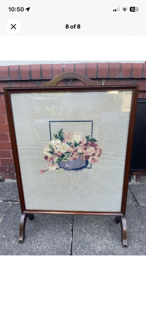 Firescreen with floral embroidery 
