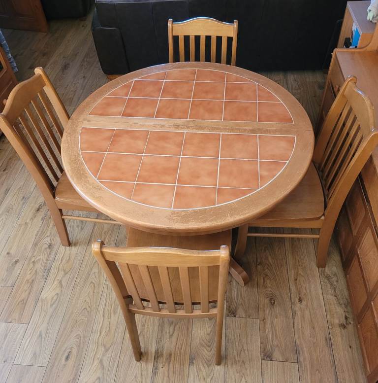Pine dining table and chairs 