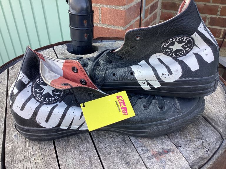 Vintage Sneakers / Converse Hi Tops / Size 11 U.K. ( 12 USA ) / Limited Edition Sex Pistols.