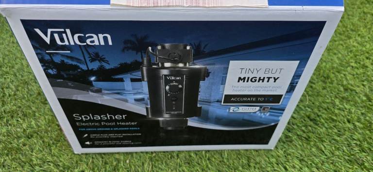 Vulcan Nano 3kW Plug & Play Pool Heater – Titanium (Hardly Used + Adaptors)