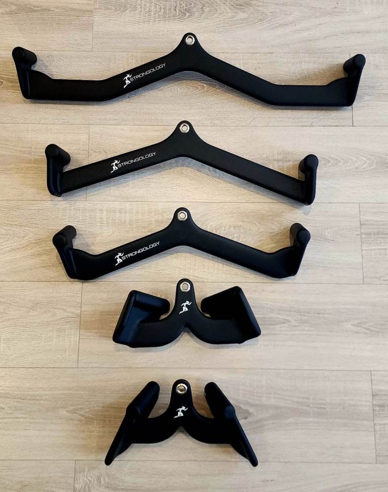 New lat pulldown gym cable machine attachments grips set