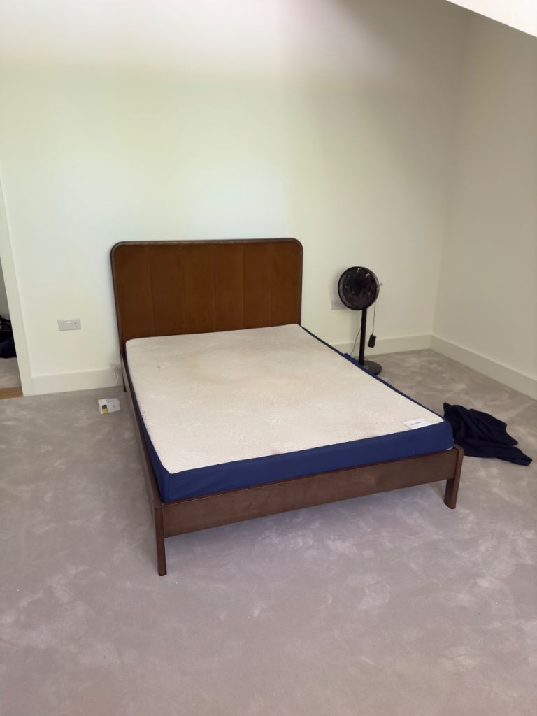 Double bed with mattress and tv stand 