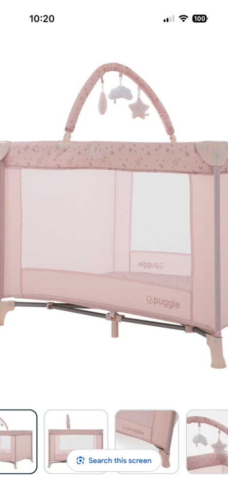 Puggle Compact 2 in 1 Travel Cot & Playpen with Toybar – New