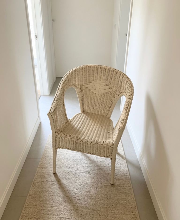  Cream Wicker Armchair