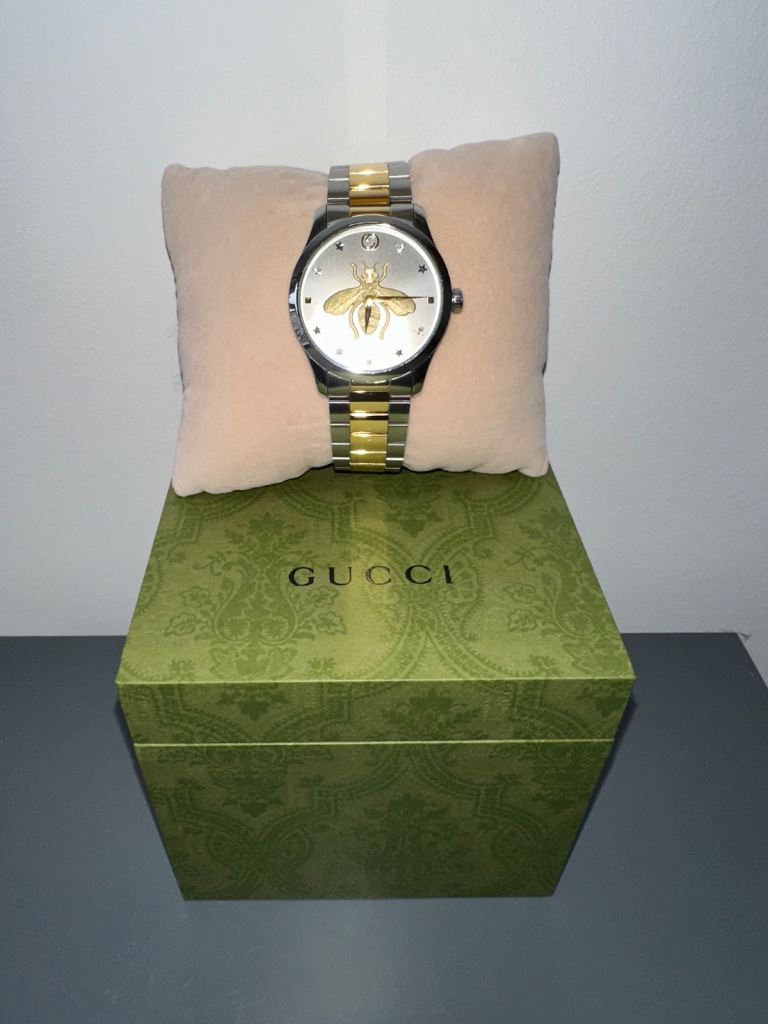 Gucci ya1264131 g-timeless bee motif 38mm unisex watch