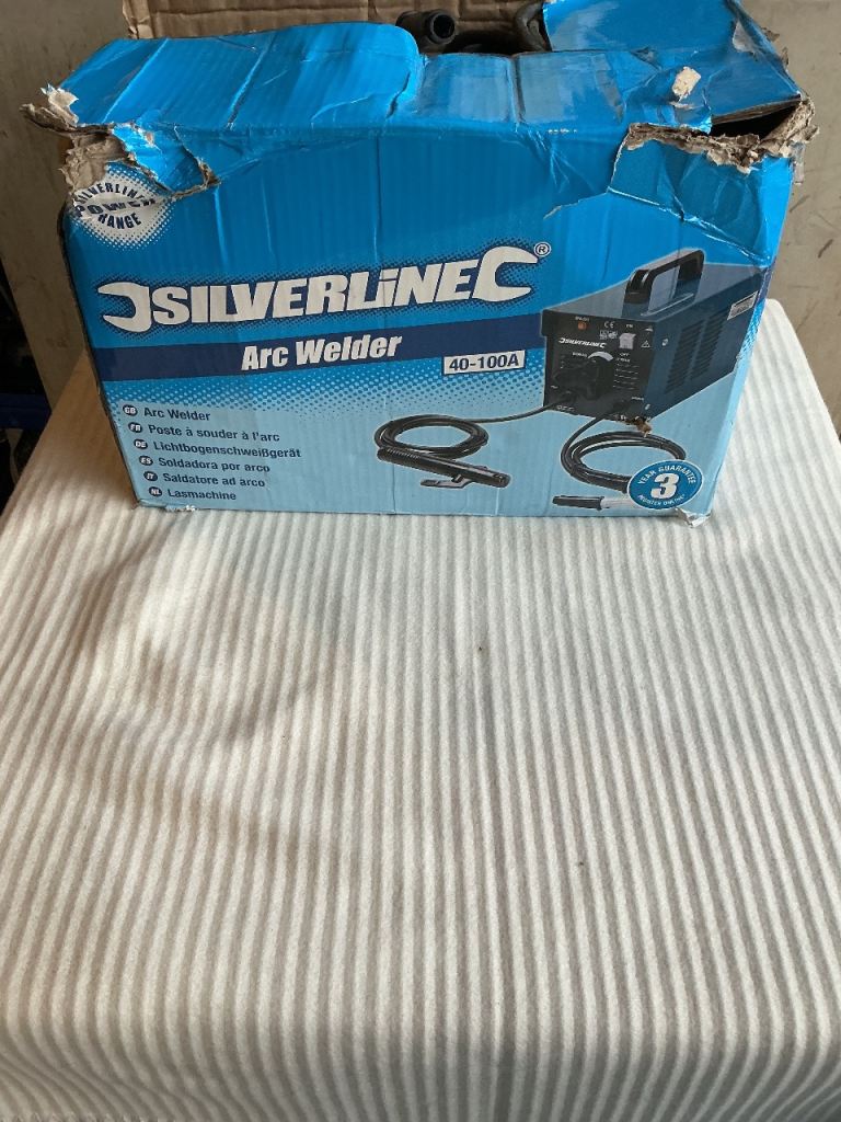 Silverline 40-100A Arc Welder with Mask and Rods – Good Condition
