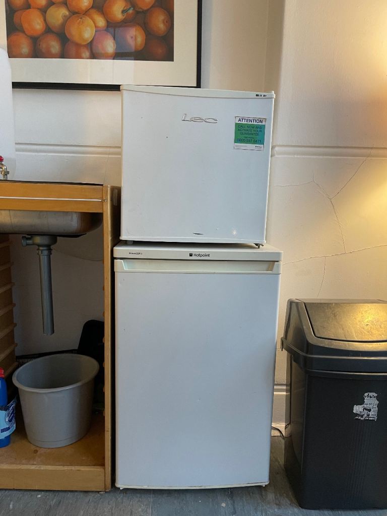 Freestanding fridge and small freezer