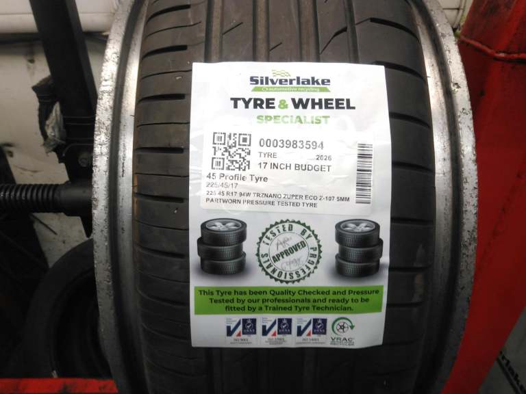 225 45 R17 94w Trznano Zuper Eco Z-107 5mm Partworn Pressure Tested Tyre