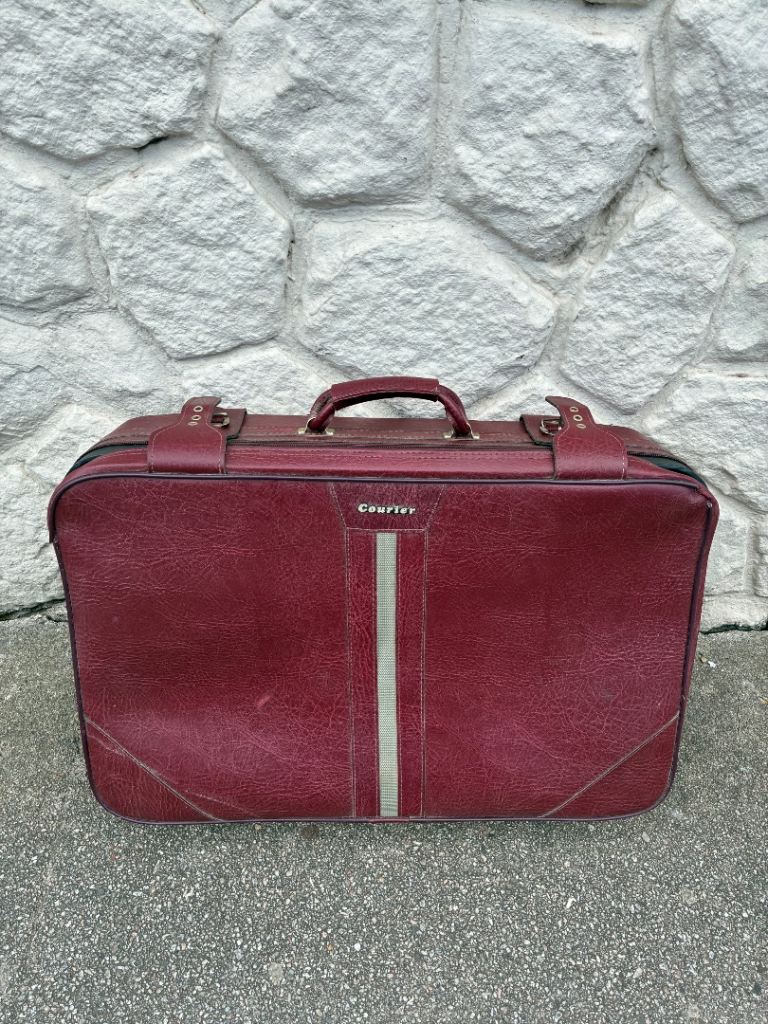 Burgundy classic Courier  suitcase 