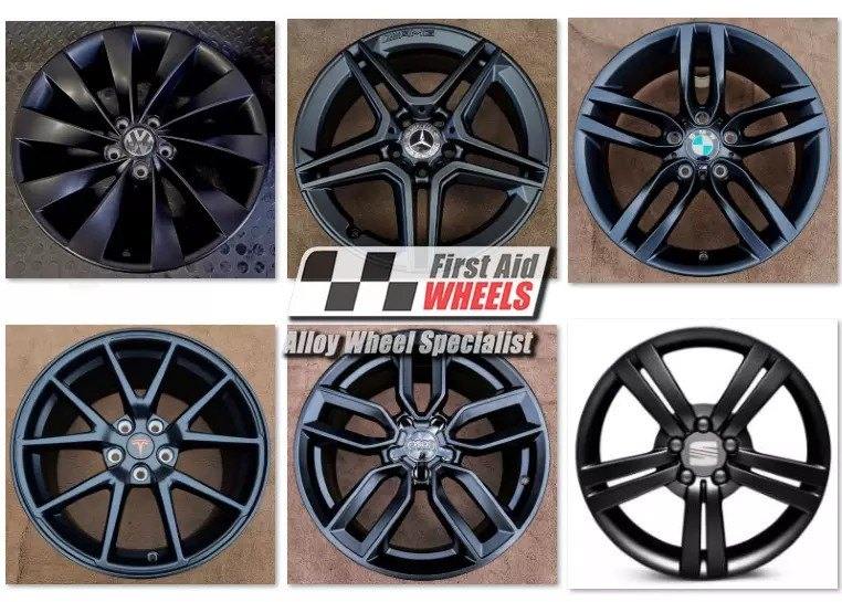 SATIN BLACK POWDER COAT REFURBISHMENT for 18'' ALLOY WHEELS NW LONDON NW61TB