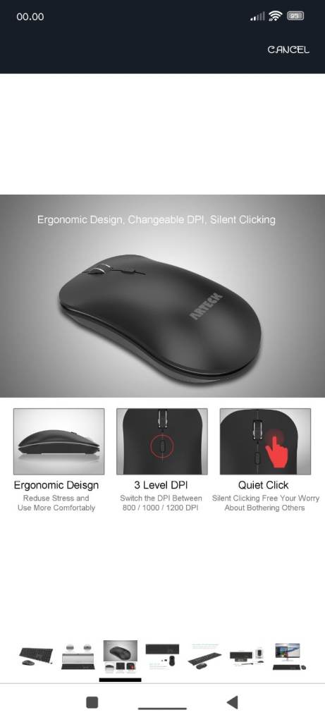 Arteck Wireless Keyboard & Mouse Set – Slim & Comfortable
