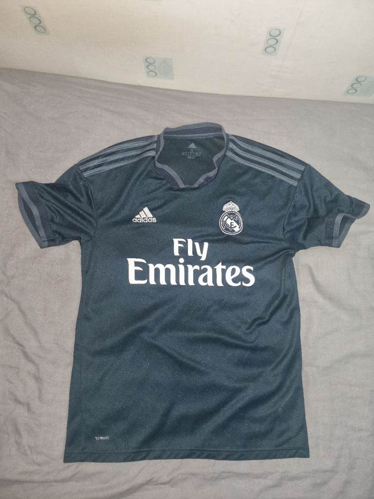 Adidas Real Madrid Black Away Football Shirt – Size S – Fly Emirates Sponsor