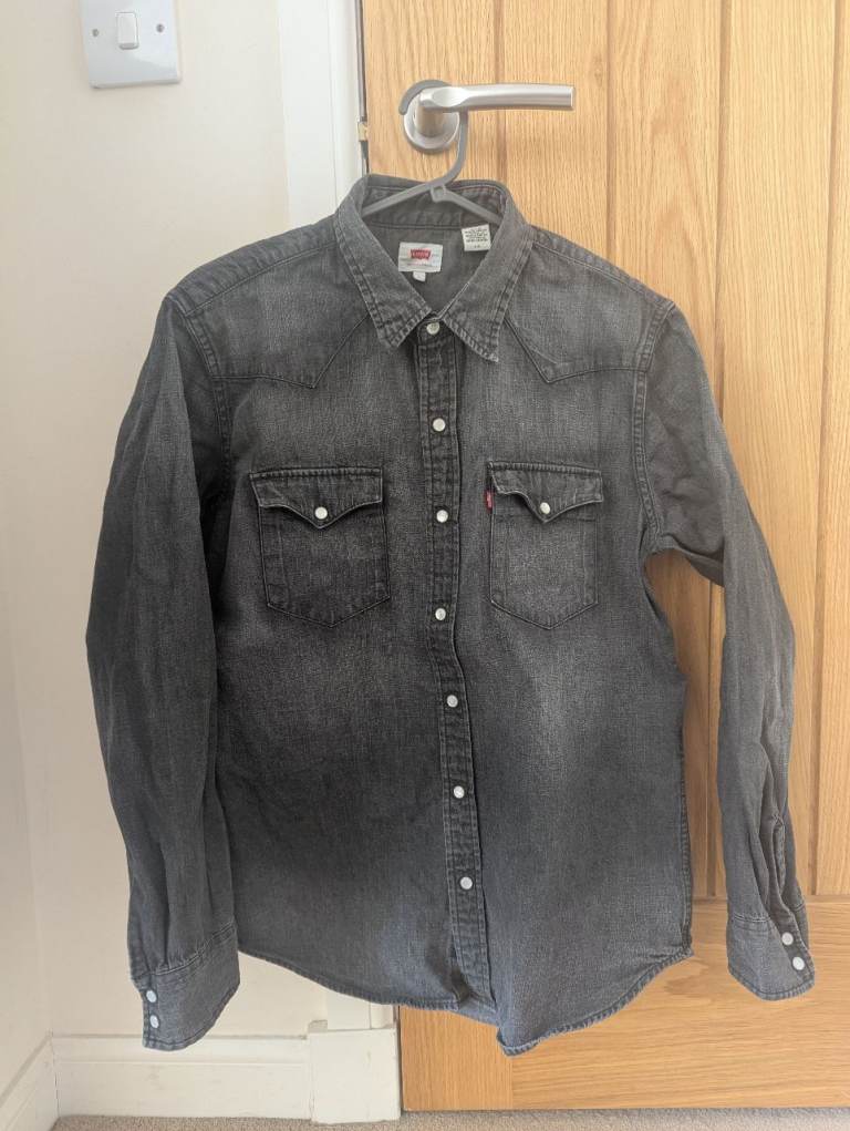 Levi's Men's Barstow Western Shirt Dark Grey Size Large